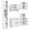 vidaXL Комплект мебели за баня 5 pcs Бяло Конструирано дърво и метал.