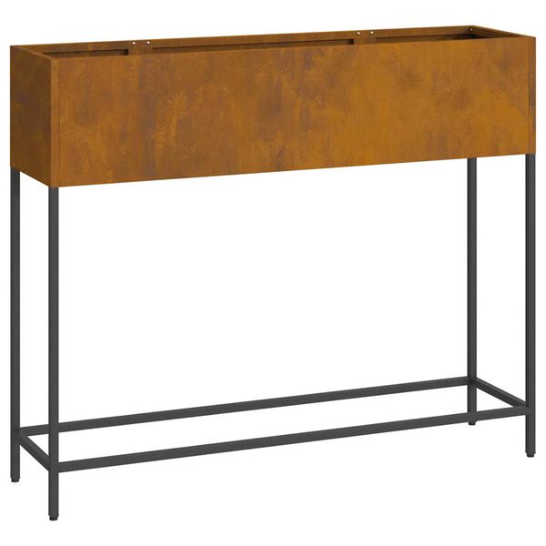 vidaXL Повдигната градинска саксия Ръждясало 100 x 26 x 82 см Стомана