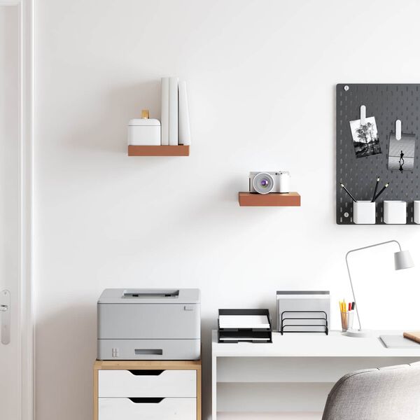 vidaXL Стенен рафт 2 pcs Червено 23 x 23,5 x 4 см Инженерно дърво