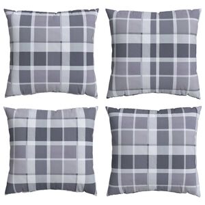 vidaXL Възглавница за открито 4 pcs Сиви квадратчета 40 x 40 cm