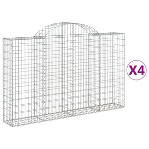 vidaXL Габионни кошници арка 4 бр 200x30x120/140см поцинковано желязо