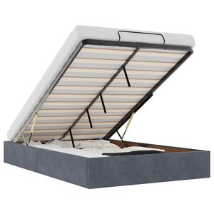 vidaXL Османска рамка за легло без матрак, тъмносив, 120x190см, кадифе