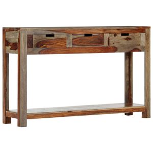 vidaXL Конзолна маса с 3 чекмеджета, 120x30x75 см, акация масив
