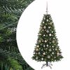 vidaXL Изкуствена коледна елха с топки 120 см 150 LED светодиода