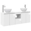 vidaXL Комплект шкафове за баня 3 бр. Бял гланц 129 x 41 x 80 см