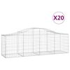 vidaXL Габионни кошници арка 20 бр 200x50x60/80 см поцинковано желязо