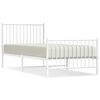 vidaXL Метална рамка за легло с горна и долна табла, бяла, 90x200 см