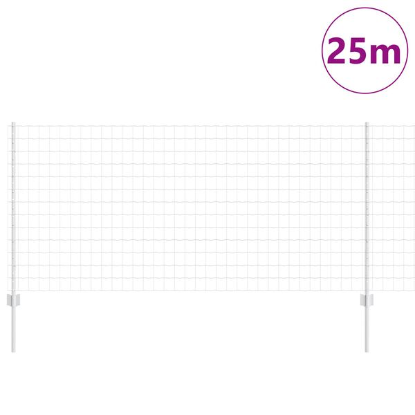 vidaXL Ограда с пост Сребрист 1 x 25 m Стомана