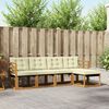 vidaXL Комплект дивани за открито 5 pcs Натурален и Крема