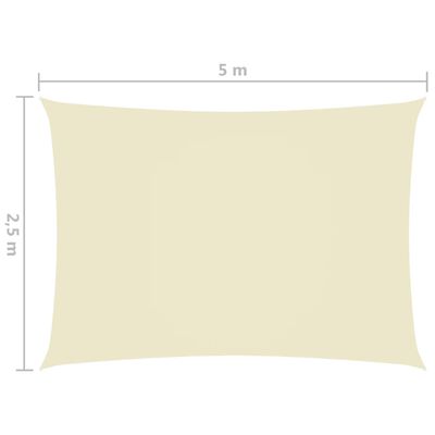vidaXL Платно-сенник, Оксфорд текстил, правоъгълно, 2,5x5 м, кремаво