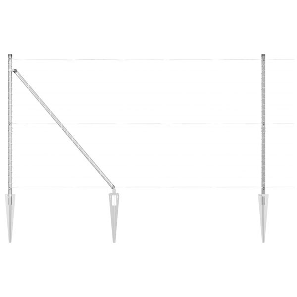 vidaXL Стълб за ограда. Друг 26 pcs Сив 3,2 x 3,2 x 160 см Стомана