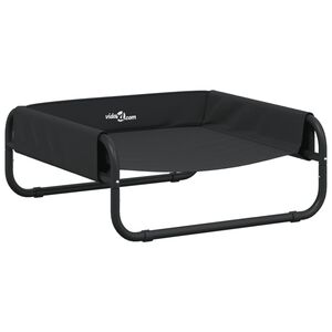 vidaXL Кучешко легло Черно 75 x 75 x 30 см Стомана