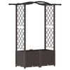 vidaXL Повдигнато легло с решетка и покривка Кафяво 125 x 40 x 138 см