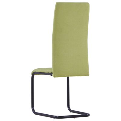 vidaXL Конзолни трапезни столове, 6 бр, зелени, текстил
