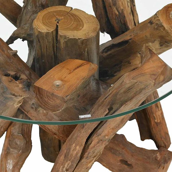 vidaXL Маса за кафе, тиково дърво плавей масив, 60 см