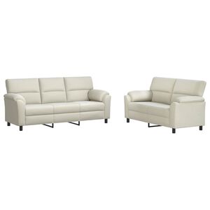 vidaXL Комплект дивани 2 pcs Кремаво Кадифе