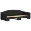 vidaXL Канапе с изтеглящо разтегателно легло черно 80x200 см плат