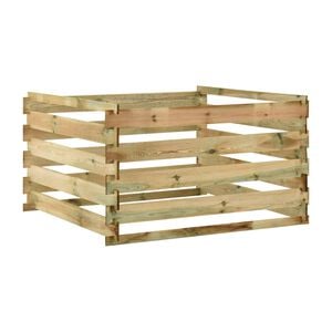 vidaXL Градински ламелен компостер, 120x120x70 см, импрегниран бор