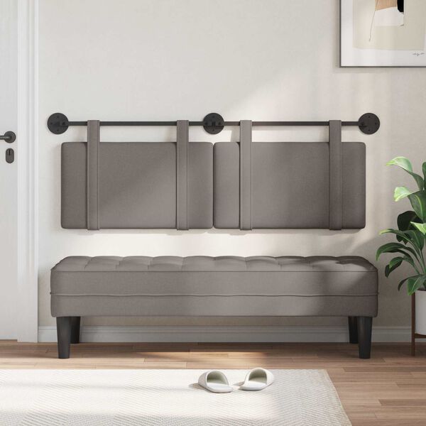 vidaXL Висяща табла Монтиране на стена Таупе 150 x 55 x 5 см текстил