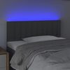 vidaXL LED горна табла за легло, тъмносива, 90x5x78/88 см, плат
