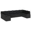 vidaXL Комплект дивани с възглавница 10 pcs Черно Полиротанг