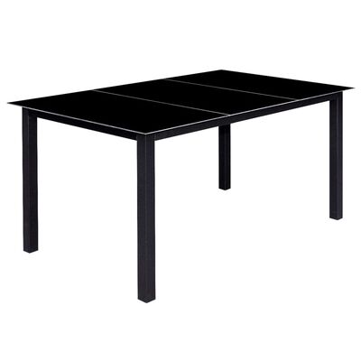 vidaXL Градински комплект със сгъваеми столове 7 части алуминий черен