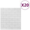 vidaXL 3D тапети Тухли, самозалепващи се, 20 бр, бели