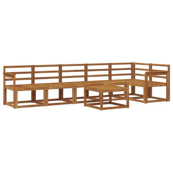 vidaXL Комплект дивани за открито 7 pcs Естествен