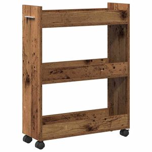 vidaXL За шкафове с колело Старо дърво 60 x 22 x 79 см Инженерно дърво
