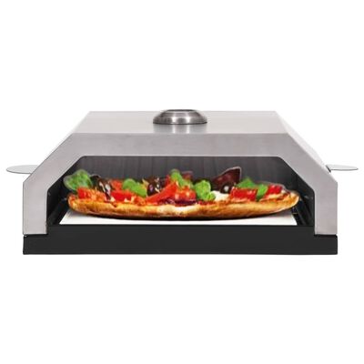 vidaXL Пица фурна с керамична плоча за барбекю на газ/въглища