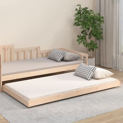 vidaXL Рамка за легло, борово дърво масив, 90x200 см