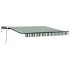 vidaXL Прибираща се тента Зелен и бял 350 x 250 cm Тъкан и алуминий