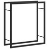 vidaXL Стойка за дърва за огрев, черен мат, 80x28x86 см, стомана