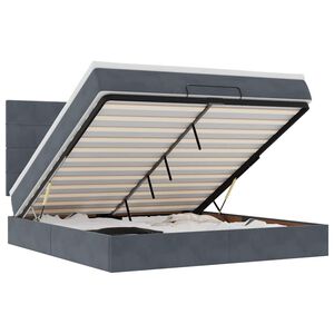 vidaXL Османска легло с матраци, тъмносиво, 160x200 см, кадифе