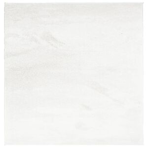 vidaXL Килим OVIEDO с къс косъм, кремав, 120x120 см