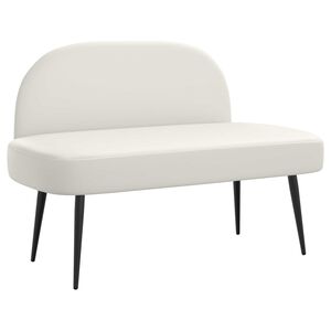 vidaXL Мек бенч с облегалка Бяло 110 x 60 x 76 cm Изкуствена