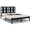 vidaXL Рамка за легло черна дърво масив 120x190 см Small Double