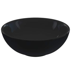 vidaXL Мивка, гланцово черна, &Oslash;28x10 см, керамична