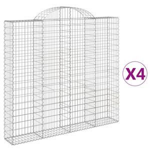vidaXL Габионни кошници арка 4 бр 200x30x180/200 см поцинковано желязо