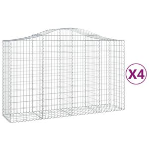 vidaXL Габионни кошници арка 4 бр 200x50x120/140см поцинковано желязо
