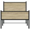 vidaXL Метална рамка за легло, без матрак, сонома дъб, 100x200 см