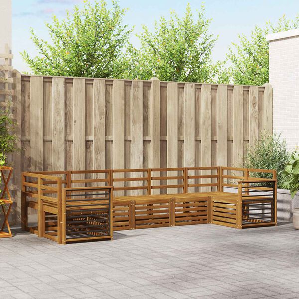 vidaXL Комплекти дивани 7 pcs Естествен Солидно акациево дърво