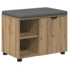 vidaXL Пейка за обувки с възглавница Дъб артизан 60 x 38 x 46 см