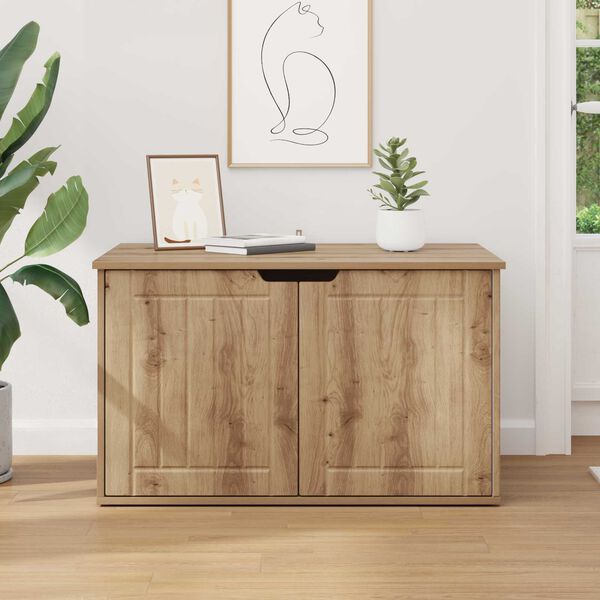 vidaXL Къща за котки Дъб Артизан 85 x 55 x 50,5 см Инженерно дърво