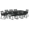 vidaXL Комплект за хранене в градината 9 pcs Черно