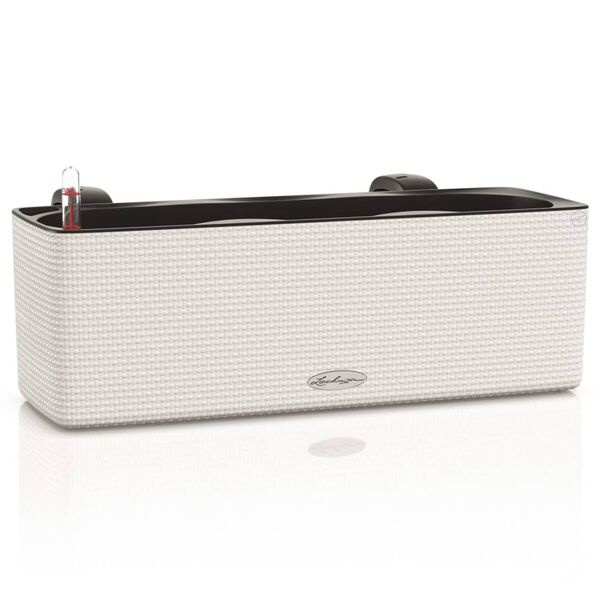 LECHUZA Плантер CUBE color triple, със скоби, бял, 13680