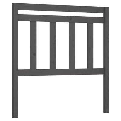 vidaXL Горна табла за легло, сива, 96x4x100 см, бор масив