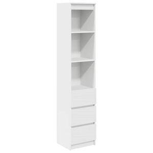 vidaXL Висока дъска бяла 37,5x35x180 см инженерно дърво