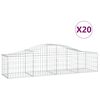 vidaXL Габионни кошници арка 20 бр 200x50x40/60 см поцинковано желязо