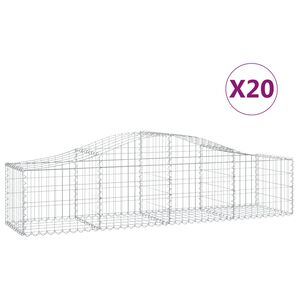 vidaXL Габионни кошници арка 20 бр 200x50x40/60 см поцинковано желязо